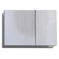 Панель змиву Koer KT-0610-STR-01 240x160x32mmmm пластикова, кнопка квадратна (колір хром з лінійною структурою) (KR6147)