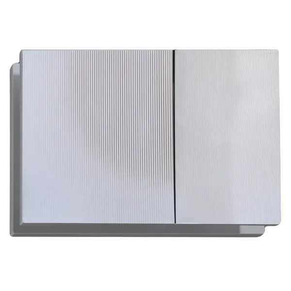 Панель змиву Koer KT-0610-STR-01 240x160x32mmmm пластикова, кнопка квадратна (колір хром з лінійною структурою) (KR6147)