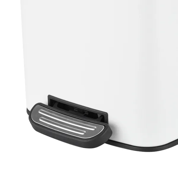 Відро для сміття з плавним закриттям квадратне Zerix Kubix-TC0106 White 6 л (колір білий) (ZX6109)