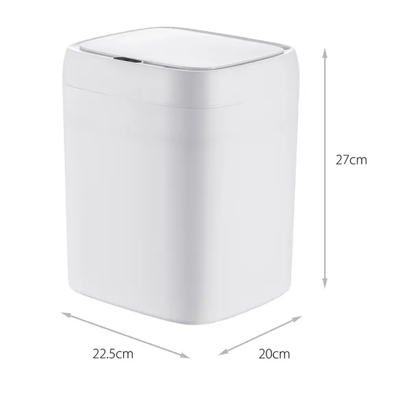 Відро для сміття сенсорне прямокутне Mixxus Wave-TC0212 White 12 л (колір білий) (MI8403)