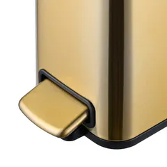 Відро для сміття з плавним закриттям прямокутне Mixxus Premium Quadro-TC0105 Brushed Gold 5 л (колір матове золото) (MI8394)