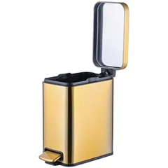 Відро для сміття з плавним закриттям прямокутне Mixxus Premium Quadro-TC0105 Brushed Gold 5 л (колір матове золото) (MI8394)