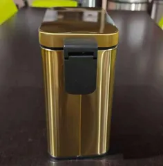 Відро для сміття з плавним закриттям прямокутне Mixxus Premium Quadro-TC0105 Brushed Gold 5 л (колір матове золото) (MI8394)