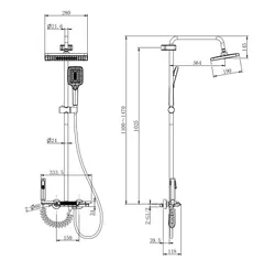 Душова колона зі змішувачем Mixxus Premium Terra 029-J Graphite (колір графіт) (MI8386)