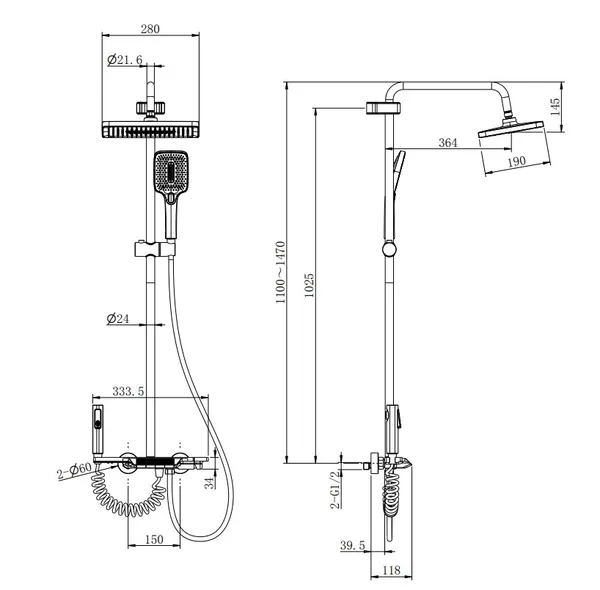 Душова колона зі змішувачем Mixxus Premium Terra 029-J (MI8381)