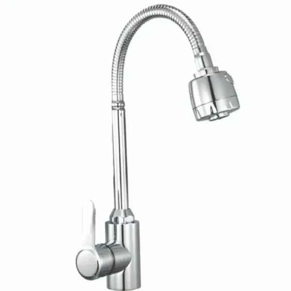 Змішувач для кухні Zerix Eza-011 Chrome Reflector з рефлекторним виливом з нерж. сталі (колір хром) (ZX6141)