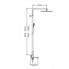 Душова колона зі змішувачем Koer KB-56009-04 3 функціі (Колір хром+білий) (KR5987)