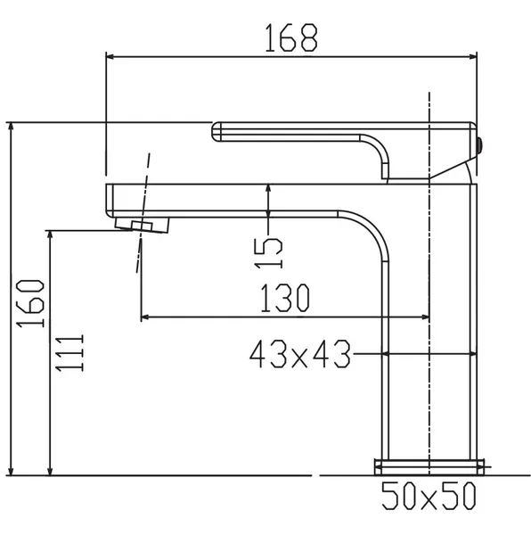 Змішувач для умивальника Koer KB-10039-01 (Колір хром) (KR5994)