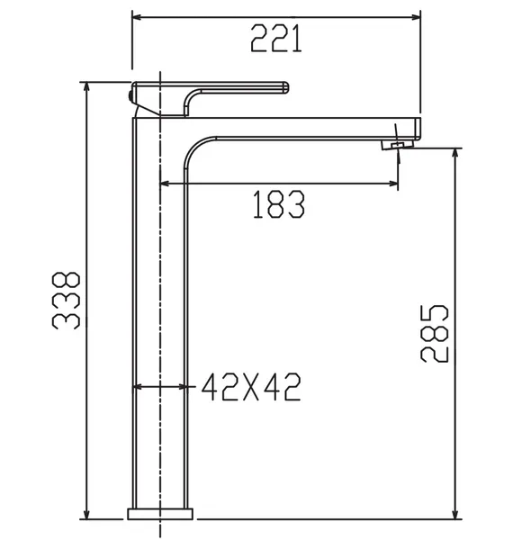 Змішувач для умивальника високий Koer KB-11009-07 (Колір графіт) (KR5978)