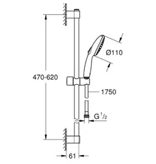 Душовий гарнітур Grohe Tempesta 110 2 режими струменю (261622433)