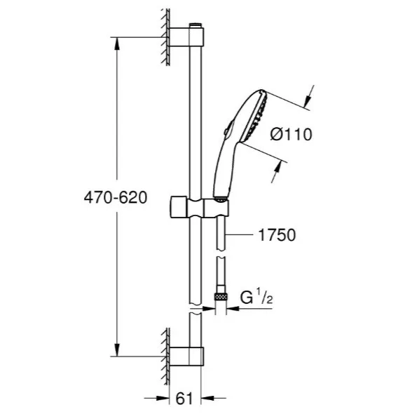 Душовий гарнітур Grohe Tempesta 110 2 режими струменю (261622433)