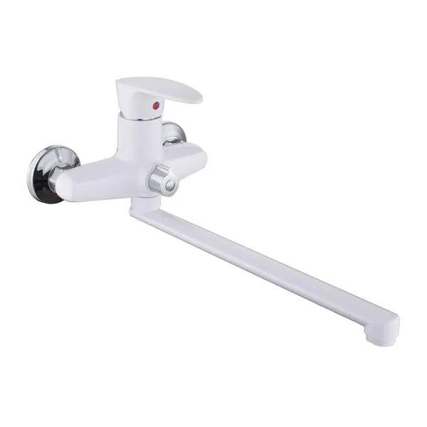 Змішувач для ванни Plamix Cezar-006 Euro SET White (з шлангом, лійкою та кронштейном) (PM0746)
