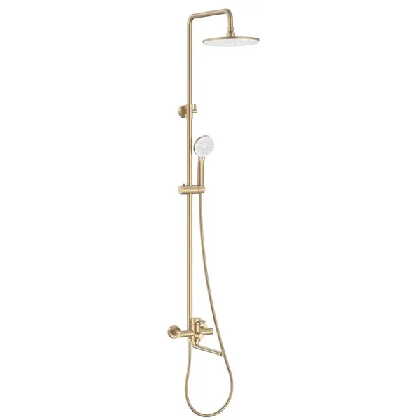 Душова колона зі змішувачем Zerix Rex-009-J Brushed Gold з нерж. сталі (Колір мат. золото) (ZX6125)