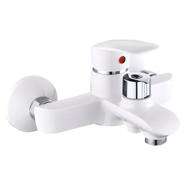 Змішувач для ванни Plamix Rodri-009 Euro Set White (з шлангом, лійкою та кронштейном) (PM0740)