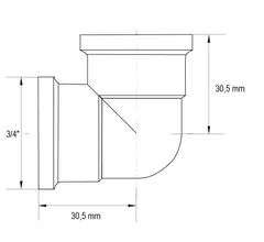 Кут Koer KF.L08F.WN - 3/4'' ВВ (без нікелю) (KR3032)