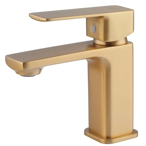 Змішувач для умивальника Haiba Kubus 001 BRUSHED GOLD (HB9622)
