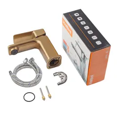 Змішувач для умивальника Haiba Kubus 001 BRUSHED GOLD (HB9622)