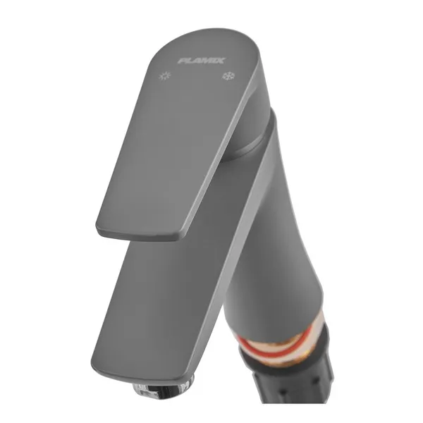Змішувач для умивальника Plamix Oscar-001 Graphite (без підведення) (Колір графіт) (PM6097)