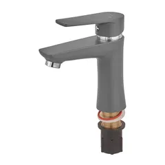Змішувач для умивальника Plamix Oscar-001 Graphite (без підведення) (Колір графіт) (PM6097)