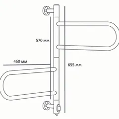 Сушарка для рушників електрична Zerix Turn EPT-6065 (поворотна, 70W) (ZX5029)