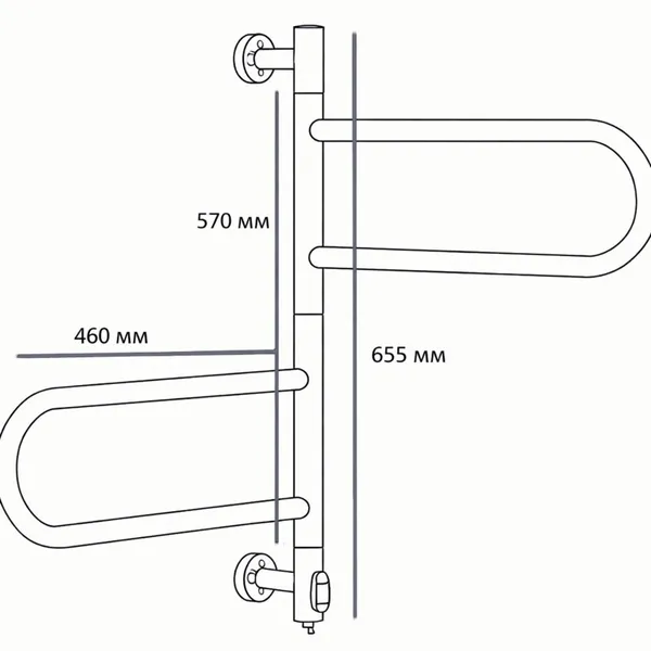 Сушарка для рушників електрична Zerix Turn EPT-6065 (поворотна, 70W) (ZX5029)