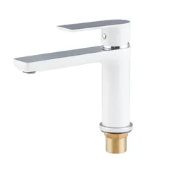 Змішувач для умивальника HAIBA ALEX 001 LONG WHITE-CHROME (HB9563)