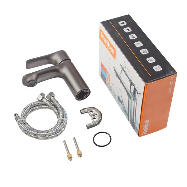 Змішувач для умивальника Haiba Milano 001 Graphite (HB4033)