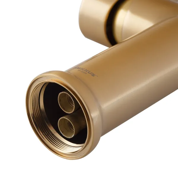 Змішувач для кухні MIXXUS PREMIUM PULL 017 BRUSHED GOLD REFL.BLACK (Кол.мат.зол.+сил.вил.чор.) (MI8280)