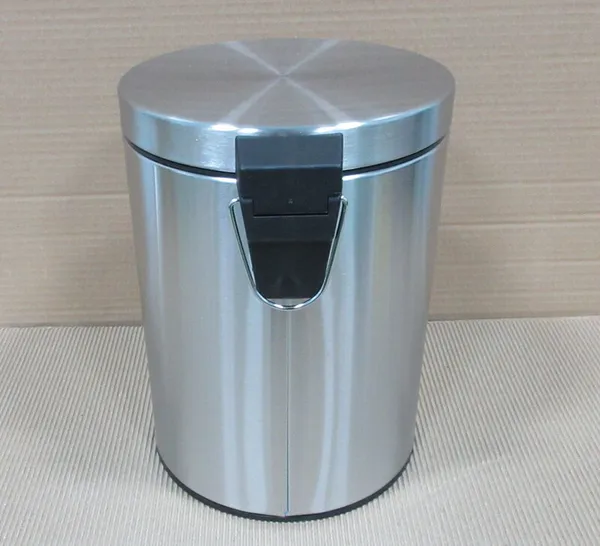 Відро для сміття кругле Zerix Solo-TC0105 SS Color 5 л колір нержавійка (ZX5897)