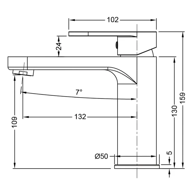 Змішувач для умивальника Koer KB-10030-01 (KR5424)