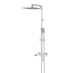 Душова колона KOER KB-58007-04 зі змішувачем водоспад, 3 функції (Колір хром+білий) (KR5161)