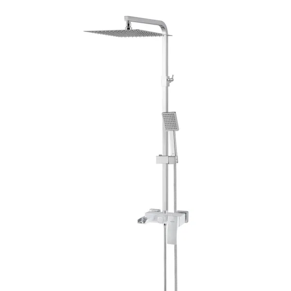 Душова колона KOER KB-58007-04 зі змішувачем водоспад, 3 функції (Колір хром+білий) (KR5161)