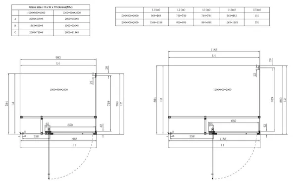 Душова кабіна без піддону Koer SR SC02-120x90x200-TR-01 прозоре скло Easy Clean 8мм, хром (KR5354)