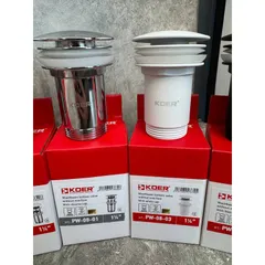 Донний клапан для раковини Koer PW-08-03 1 1/4''  без переливу автоматичнийСLICK-СLACK (Колір білий) (KR5787)