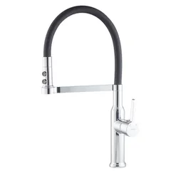 Змішувач для кухні MIXXUS PREMIUM PULL 017 REFL.BLACK (Колір хром+силік.вилив чорний) (MI8277)
