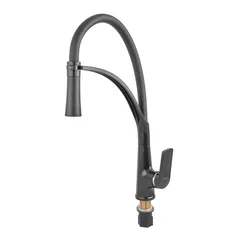 Змішувач для кухні Plamix Lucas-017 SET BLACK REFL.Black з підведенням (PM0717)