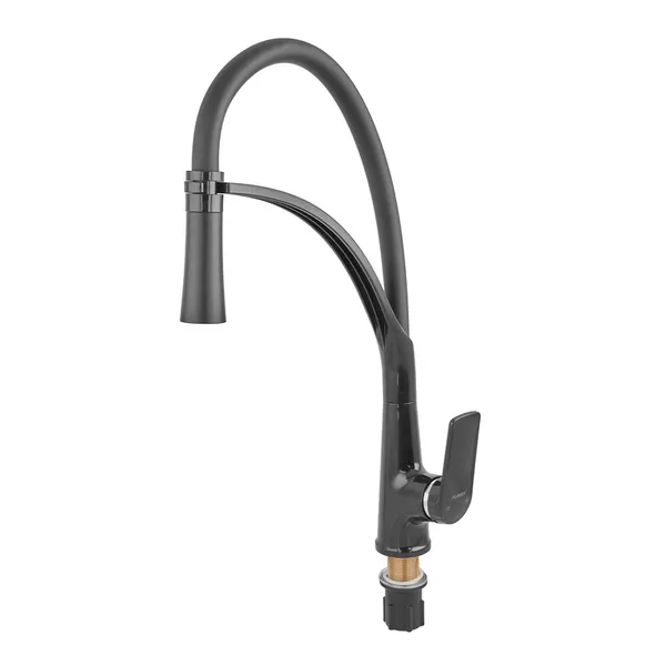 Змішувач для кухні Plamix Lucas-017 SET BLACK REFL.Black з підведенням (PM0717)
