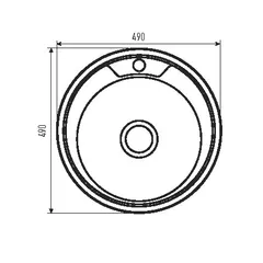 Мийка кухонна Zerix Z490-06-170MD (micro decor) (ZS0556)