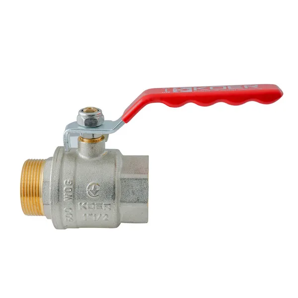 Кран кульовий ГШВ Koer Extreme KE.215-40 - 1 1/2" FM ручка "важіль" червона (KR5754)