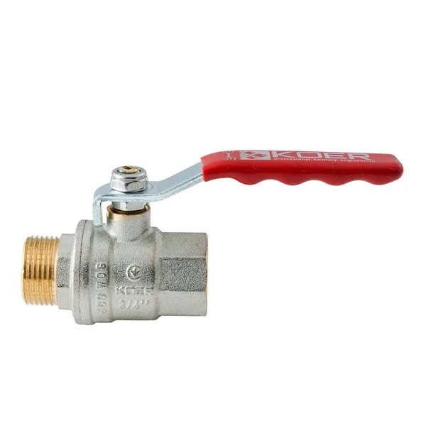 Кран кульовий ГШВ Koer Extreme KE.215-20 - 3/4" FM ручка "важіль" червона (KR5751)