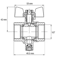 Кран ГГБ для підключення датчика температури Koer KR.230 - 1/2" (KR3067)