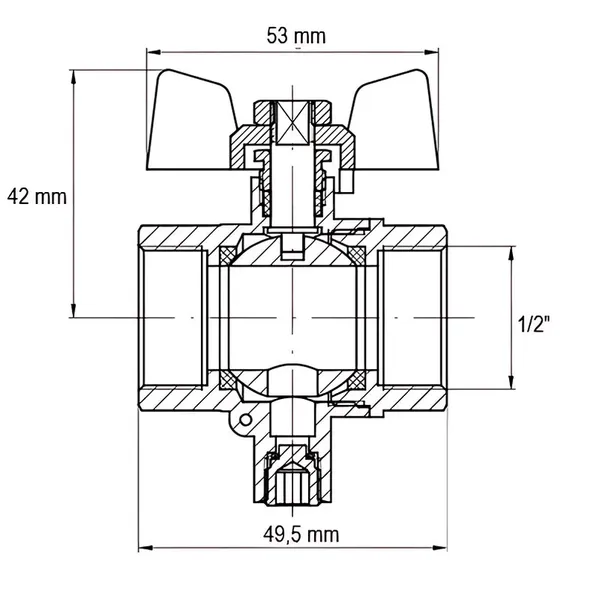 Кран ГГБ для підключення датчика температури Koer KR.230 - 1/2" (KR3067)