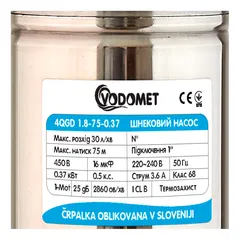 Насос глибинний шнековий Vodomet 4QGD 1.8-75-0.37 (VO0008)