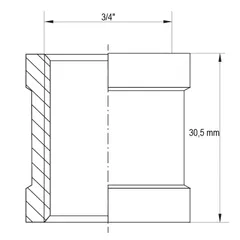 Муфта Koer KF.C08.WN - 3/4" без нікелю (MX1492)