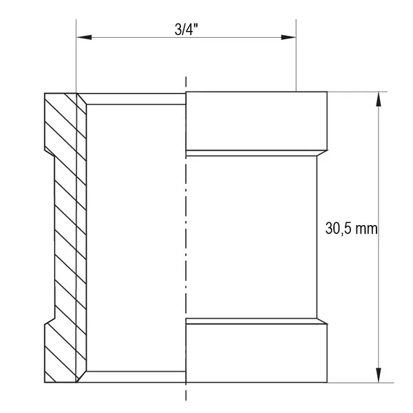 Муфта Koer KF.C08.WN - 3/4" без нікелю (MX1492)