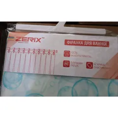 Шторка для ванної Zerix SCP-003-180x180 з PEVA (поліетиленвінілацетату) (Візерунок "Краплі") (ZX5002)
