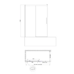 Шторки скляні на ванну розсувні Koer SR BS06-120x150-TR-01 прозоре скло Easy Clean 6мм, хром (KR5945)