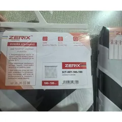 Шторка для ванної Zerix SCT-007-180x180 з поліестеру (Візерунок "Зигзаг" біло-чорний) (ZX4987)