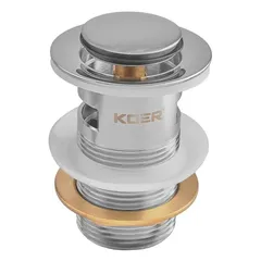 Донний клапан для раковини Koer PW-09-01 1 1/4'' з переливом автоматичний СLICK-СLACK (Колір хром) (KR5796)