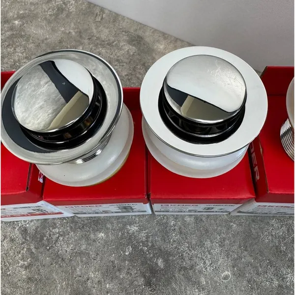 Донний клапан для раковини Koer PW-09-01 1 1/4'' з переливом автоматичний СLICK-СLACK (Колір хром) (KR5796)